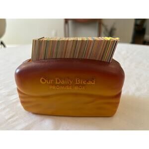 Vintage Our Daily Bread Promise Box Bread Loaf Bible Verse Cards Desktop Decor